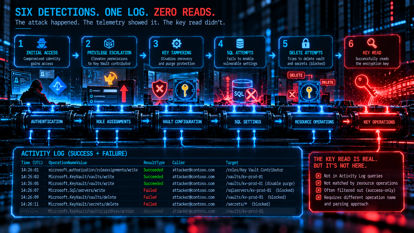 Act I — Six Detections, One Log, Zero Reads