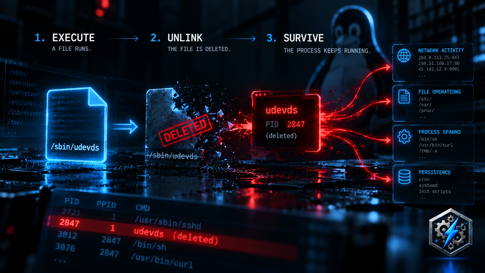 Execute, Unlink, Survive